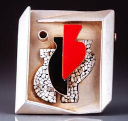 FERMALL DE M CAPDEVILA 1937 ARGENT LACA JAPONESA OR PERLES I DIAMANT 
C P