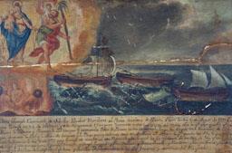 EX-VOT RAYO VAIXELL S XVIII OLI SOBRE TAULA PROC ST CRISTOFOL VILANOVA