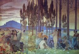 MURAL OBRA D´ALEXANDRE DE RIQUER 
CASA ALEGRE DE SAGRERA