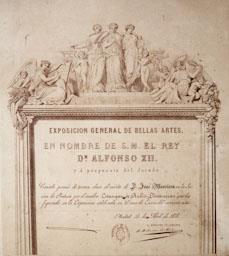 DIPLOMA A JOSEP MASRIERA 1878 
C P