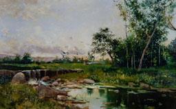 -PAISATGE AMB RIERA- JOSEP MASRIERA 
C P