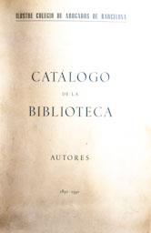 CATÀLEGO BIBLIOTECA 
BIBLIOTECA COL LEGI ADVOCATS