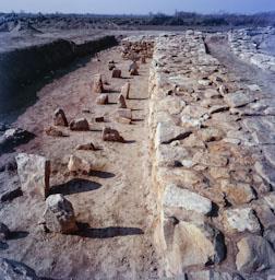POBLAT IBERIC ELS VILARS ARBECA PEDRES DAVANT LA MURALLA SISTEMA DEFENSIU