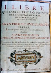 LLIBRE HOSPITAL DE ST PAU 1674 
ARXIU HISTÒRIC HOSPITAL DE SANT PAU