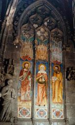 MURAL CAT TARRAGONA S XIV CAPELLA DE STA MARIA DELS SASTRES FALS VITRALL