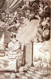 ST RAMON DE PENYAFORT GRAVAT ESCRIVINT LES DECRETALS 
C P 
