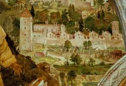 CARTOIXA MONTALEGRE MURAL 
REPRESENTACIÓ INTERIOR CARTOIXA S XVII (DETALL)