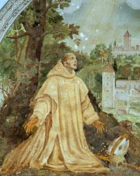 CARTOIXA MONTALEGRE MURAL 
REPRESENTACIÓ INTERIOR CARTOIXA S XVII (DETALL)