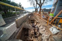 RESTES BALUARD DE BARCELONA 
EXCAVACIONS A LES RAMBLES 2023