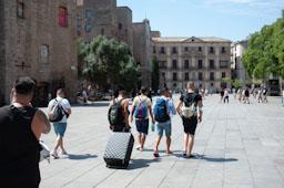 OBRES VIA LAIETANA PLAÇA DE LA CATEDRAL TURISTES