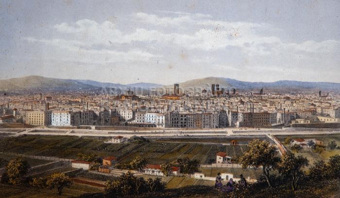 PANORAMINA DE BARCELONA 1857 
LITOGRAFIA 
M H C B