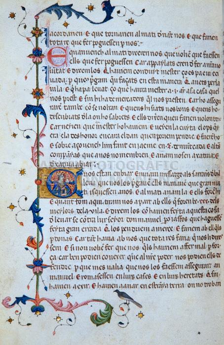 LLIBRE DELS FEITS O CRONICA DE JAUME I 
BIBLIOTECA DE LA UNIVERSITAT