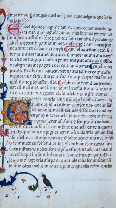 LLIBRE DELS FEITS O CRONICA DE JAUME I 
BIBLIOTECA DE LA UNIVERSITAT