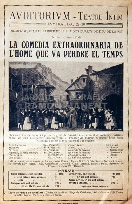 TEATRE INTIM -LA COMEDIA EXTRAORDINARIA DE L´HOME QUE VA PERDRE EL TEMPS- 
INSTITUT DEL TEATRE