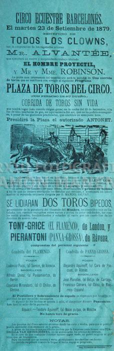 CARTELL ESPECTACLE TAURÍ S XIX 
MUSEU MARES