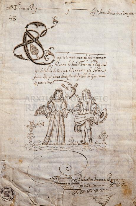 CAPITOLS MATRIMONIALS DE FRANCESC PUIG I ANNA M CAVA 
MUSEU DE CERVERA