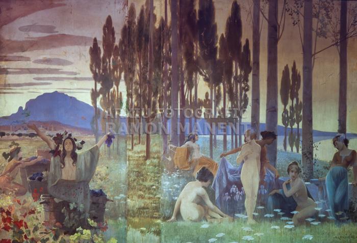 MURAL OBRA D´ALEXANDRE DE RIQUER 
CASA ALEGRE DE SAGRERA