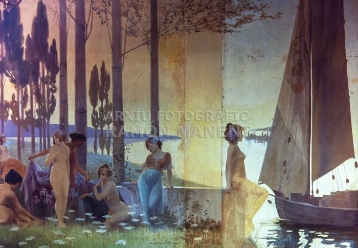 MURAL OBRA D´ALEXANDRE DE RIQUER 
CASA ALEGRE DE SAGRERA