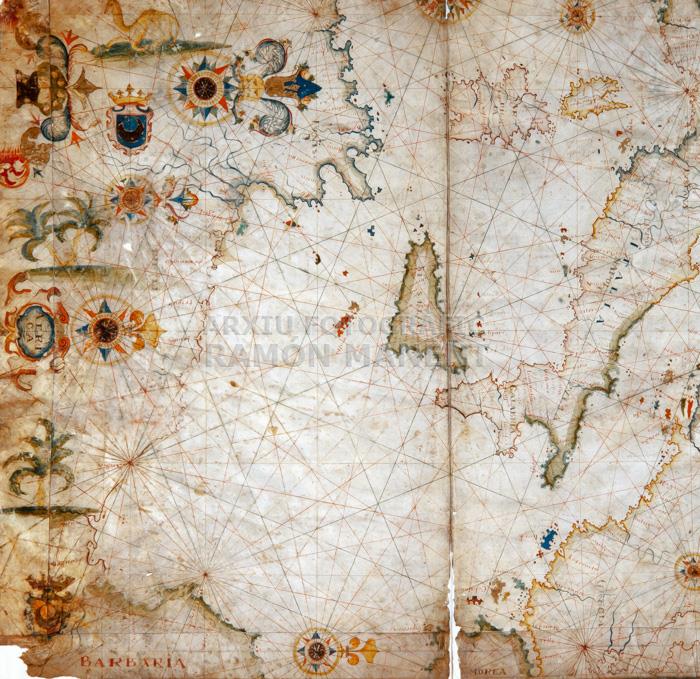 CARTA NAUTICA MEDITERRANIA MMB 10257 ATLES MARSELLA DETALL ITALIA I SICILIA 
M M B