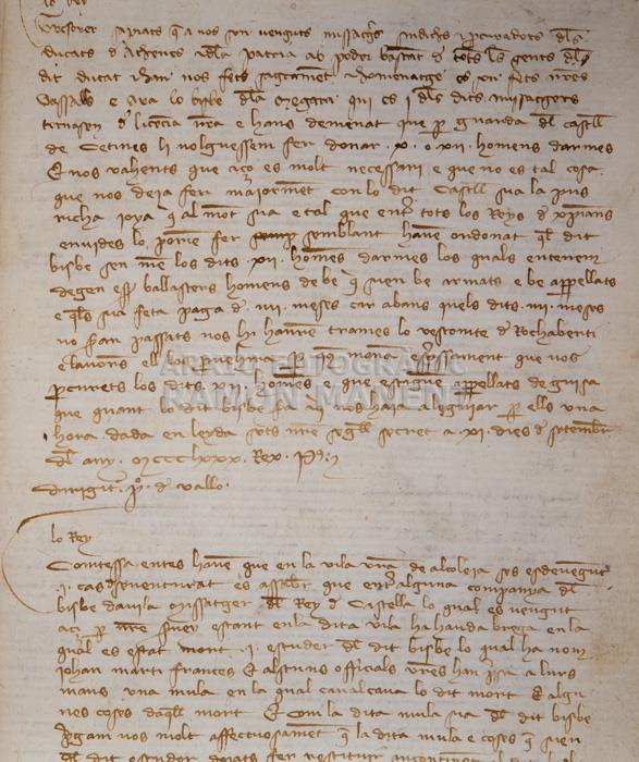 DISPOSICIÓ DE PERE EL CERIMONIOS SOBRE L ACRÒPOLIS 
A C A