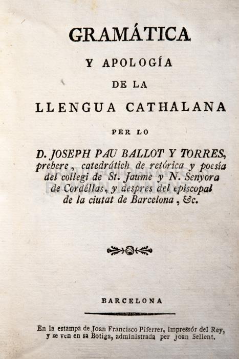 -GRAMATICA Y APOLOGIA DE LA LLENGUA CATHALANA-
I M H