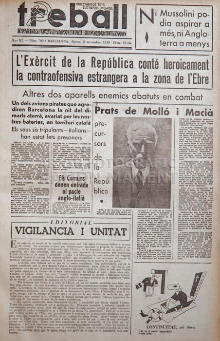 -TREBALL- ORGAN DEL PSUC 3-11-38 I M H B