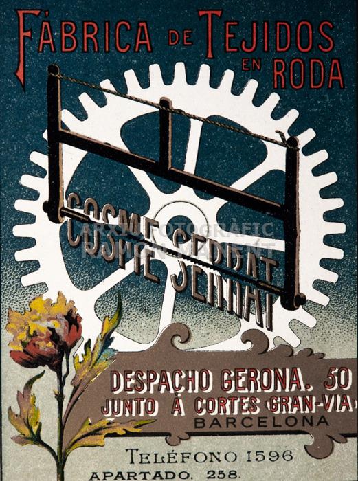 PUBLICITAT -FÁBRICA DE TEJIDOS EN RODA COSME SERRAT-
I M H