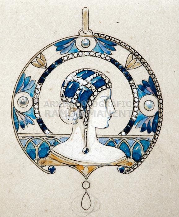 DIBUIX PENJOLL AMB BUST FEMENI 
C P