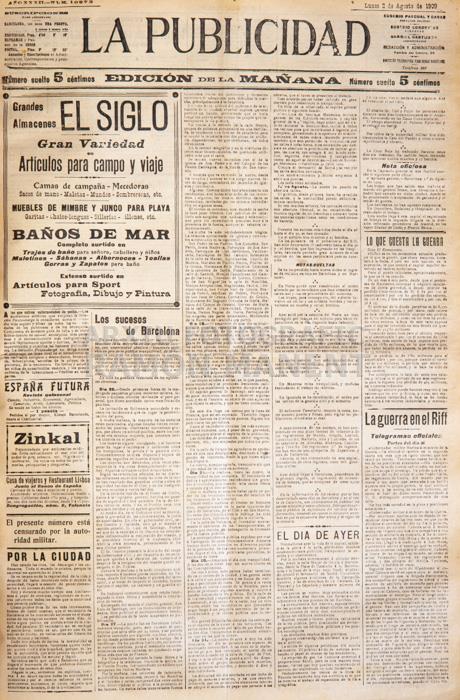 DIARI -LA PUBLICIDAD-
(LA SETMANA TRÀGICA)
I M H