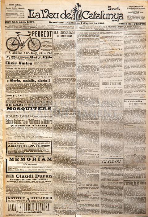 DIARI -LA VEU DE CATALUNYA-
(LA SETMANA TRÀGICA)
I M H