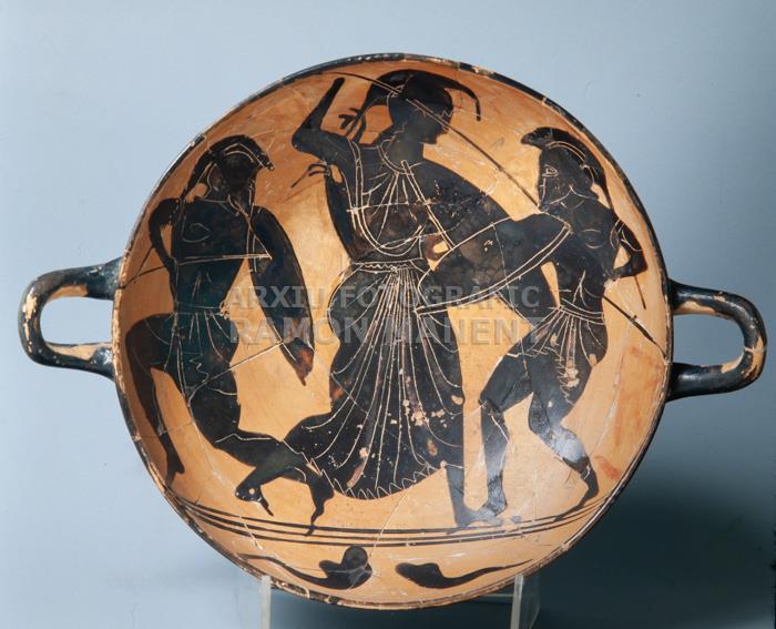 KYLIX CERAMICA GREGA EMPURIES LLUITA D`HECTOR I AQUILES AL MIG ATENA 
M A C
