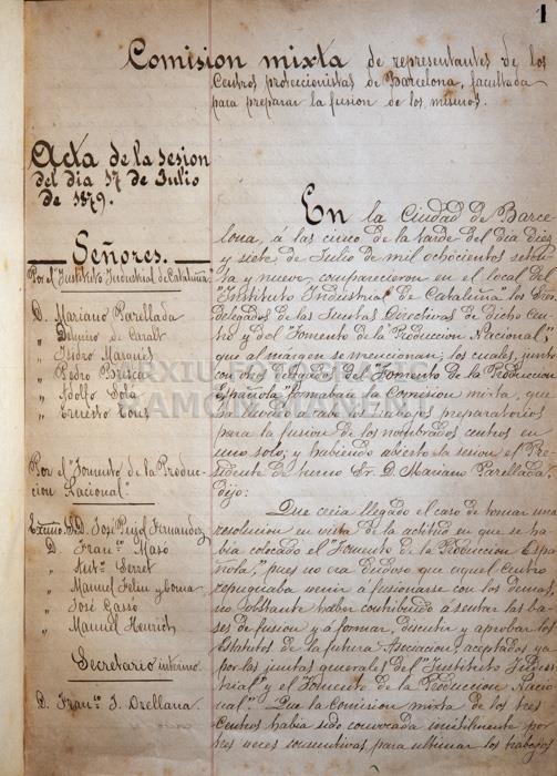 LLIBRE DE CONSTITUCIÓ DEL
FOMENT DEL TREBALL NACIONAL