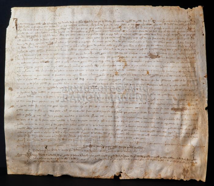 VENDA DE TERRES DE DOMINI ECLESIASTIC DEL MONESTIR DE SANTA MARIA DE L´ESTANY 
BIBLIOTECA COL LEGI D´ADVOCATS