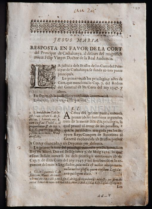 -RESPOSTA EN FAVOR DE LA CORT-
BIBLIOTECA COL LEGI ADVOCATS