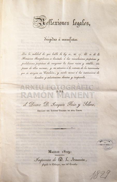REFLEXIONES LEGALES 
BIBLIOTECA COL LEGI ADVOCATS