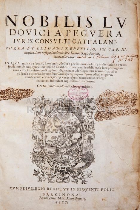 -NOBILIS LUDOVICI-
BIBLIOTECA COL LEGI ADVOCATS