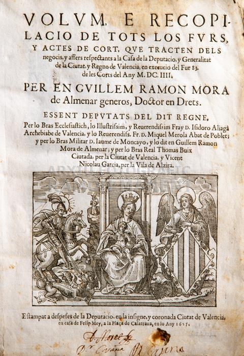 -RECOPILACIO FURS VALENCIA-
BIBLIOTECA COL LEGI ADVOCATS