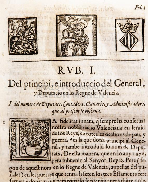 -RECOPILACIÓ FURS VALENCIA-
BIBLIOTECA COL LEGI ADVOCATS