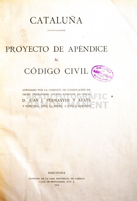 -APENDICE CODIGO CIVIL CATALAN-
BIBLIOTECA COL LEGI ADVOCATS