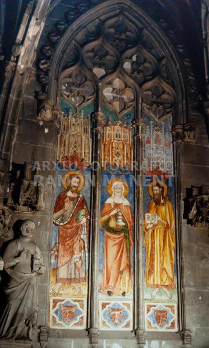 MURAL CAT TARRAGONA S XIV CAPELLA DE STA MARIA DELS SASTRES FALS VITRALL