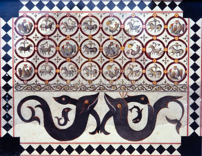 DIBUIX MOSAIC MEDIEVAL RIPOLL 
MONESTIR DE RIPOLL (DONACIÓ ROGENT)
