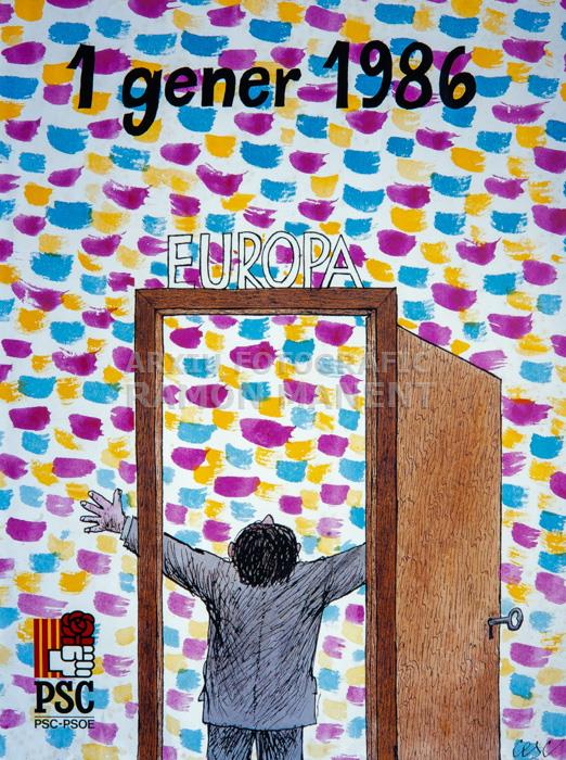 CARTELL ENTRADA A EUROPA 1986 EDITAT PER P S C 
C P