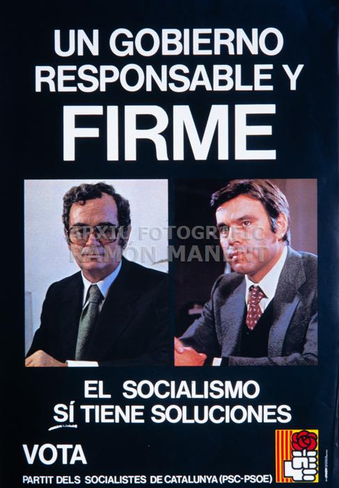 CARTELL EL GENERALS PSC 1979 PSC PSOE JOAN RAVENTOS FELIPE GONZALEZ 
C P