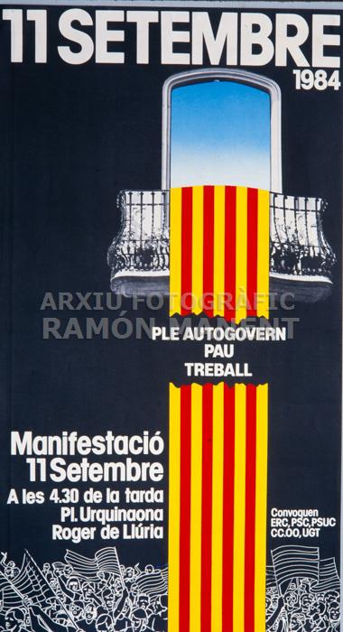 CARTELL 11 SETEMBRE 1984 MANIFESTACIO 
C P