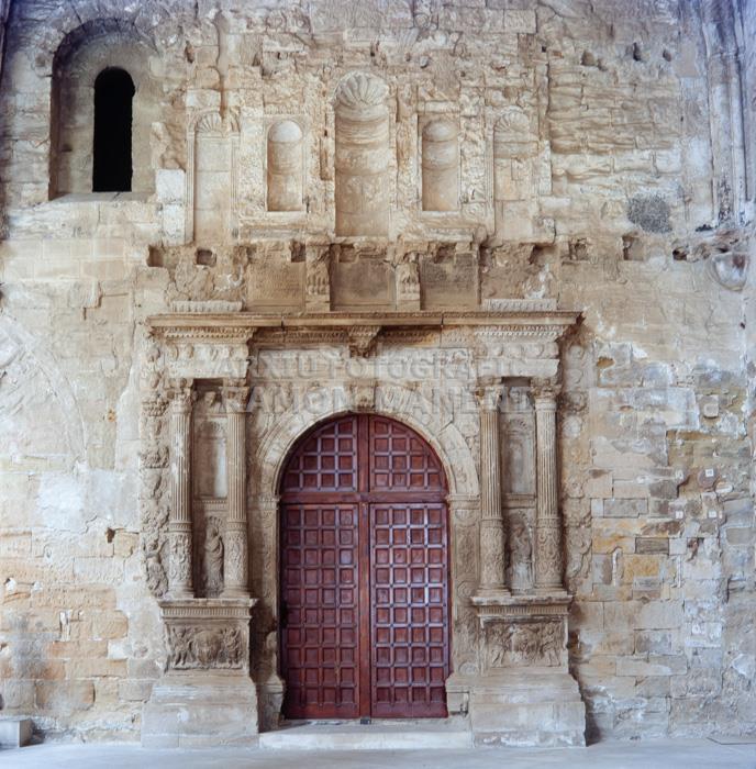STA MARIA LA VELLA LLEIDA XVII PORTADA INTERIOR CLAUSTRE SEU VELLA