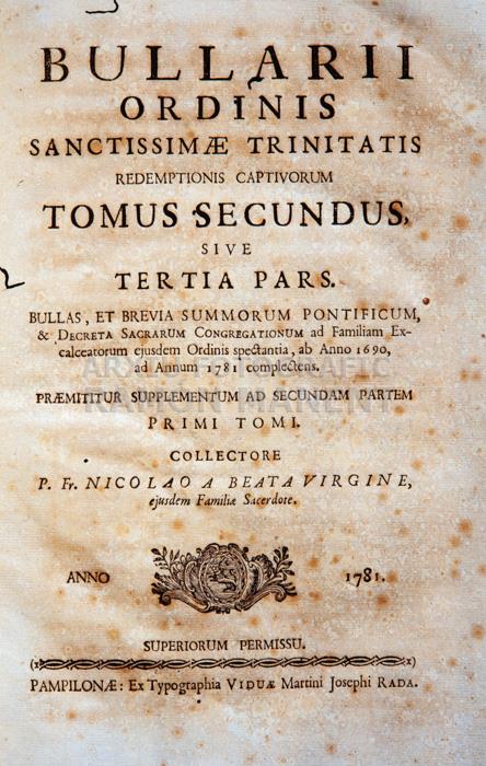 BULLARUM ORDINIS S XVIII 
BIBLIOTECA UNIVERSITAT BARCELONA