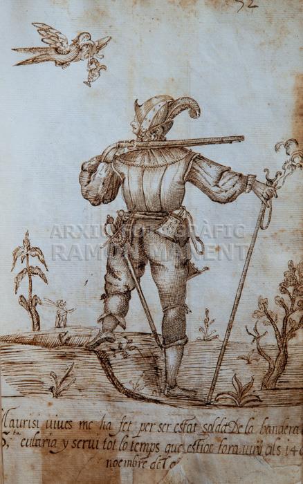 LLIBRE PASSANTIES S XVII SOLDAT BANDERA DE STA EULALIA 
I M H B