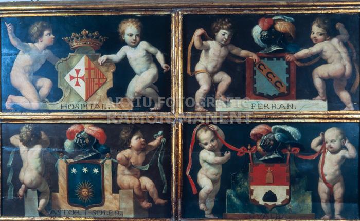 ESCUTS HOSPTAL SANTA CREU BARCELONA 
ARXIU HITORIC SANTA CREU