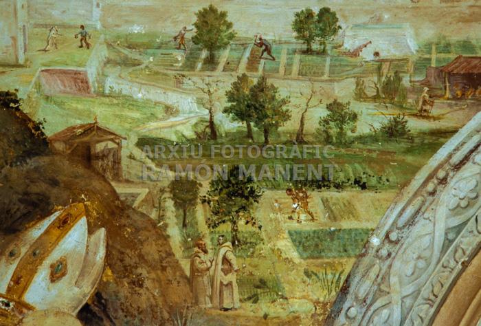 CARTOIXA MONTALEGRE MURAL 
REPRESENTACIÓ INTERIOR CARTOIXA S XVII (DETALL)