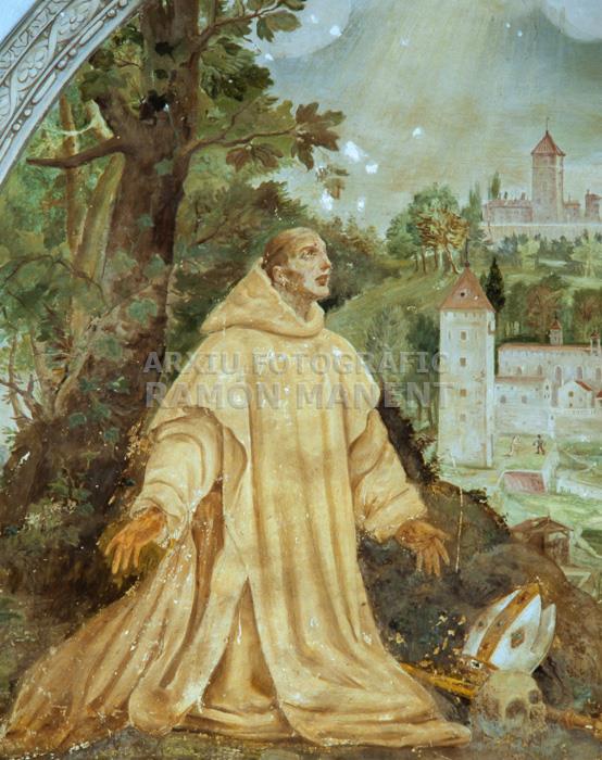 CARTOIXA MONTALEGRE MURAL 
REPRESENTACIÓ INTERIOR CARTOIXA S XVII (DETALL)